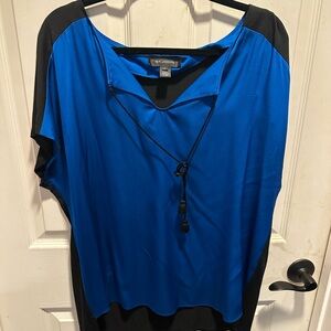 St. John Blue and Black Blouse